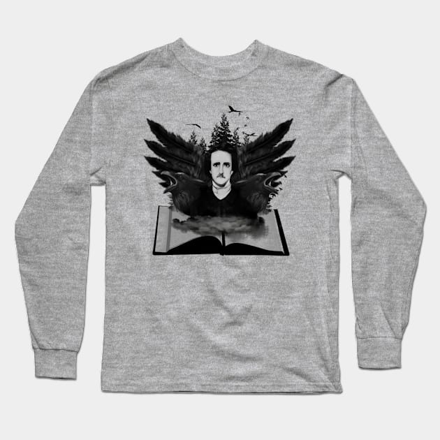 Read Poe for your soul Long Sleeve T-Shirt by CreakyDoorArt